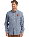 Toronto Blue Jays City Connect Cutter & Buck Skyline Epic Confidence Recycled Gingham Mens Long Sleeve Dress Shirt Pale Blue/Navy Blue Front Thumbnail Image