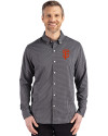 San Francisco Giants Cutter & Buck Skyline Epic Confidence Recycled Gingham Mens Long Sleeve Dress Shirt Black/Elemental Grey Front Thumbnail Image
