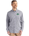 Tampa Bay Rays City Connect Cutter & Buck Skyline Epic Confidence Recycled Gingham Mens Long Sleeve Dress Shirt Black/White Front Thumbnail Image