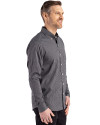 San Diego Padres Mono Cutter & Buck Skyline Epic Confidence Recycled Gingham Mens Long Sleeve Dress Shirt Black/Elemental Grey Side Thumbnail Image