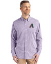 Arizona Diamondbacks Cooperstown Cutter & Buck Skyline Epic Confidence Recycled Gingham Mens Long Sleeve Dress Shirt College Purple/White Front Thumbnail Image