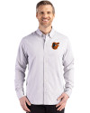 Baltimore Orioles Cutter & Buck Skyline Epic Confidence Recycled Gingham Mens Long Sleeve Dress Shirt Concrete/White Front Thumbnail Image