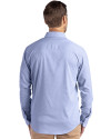 New York Mets Cooperstown Cutter & Buck Skyline Epic Confidence Recycled Pinstripe Mens Long Sleeve Dress Shirt Tour Blue/White Back Thumbnail Image