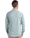 Tampa Bay Rays Cooperstown Cutter & Buck Skyline Epic Confidence Recycled Pinstripe Mens Long Sleeve Dress Shirt Hunter/White Back Thumbnail Image