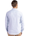 Colorado Rockies Mono Cutter & Buck Skyline Epic Confidence Recycled Pinstripe Mens Long Sleeve Dress Shirt Pale Blue/White Back Thumbnail Image