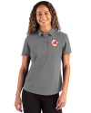 New York Yankees Cooperstown Cutter & Buck Advantage Refresh Epic Confidence Recycled Womens Tri-Blend Pique Polo Elemental Grey Front Thumbnail Image