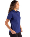Atlanta Braves Cutter & Buck Advantage Refresh Epic Confidence Recycled Womens Tri-Blend Pique Polo Tour Blue Side Thumbnail Image