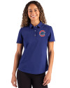 Chicago Cubs Cutter & Buck Advantage Refresh Epic Confidence Recycled Womens Tri-Blend Pique Polo Tour Blue Front Thumbnail Image