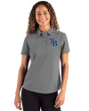 Tampa Bay Rays Cutter & Buck Advantage Refresh Epic Confidence Recycled Womens Tri-Blend Pique Polo Elemental Grey Front Thumbnail Image