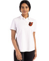 Baltimore Orioles Cooperstown Cutter & Buck Advantage Refresh Epic Confidence Recycled Womens Tri-Blend Pique Polo White Front Thumbnail Image