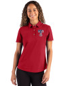 Texas Rangers Stars & Stripes Cutter & Buck Advantage Refresh Epic Confidence Recycled Womens Tri-Blend Pique Polo Cardinal Red Front Thumbnail Image