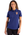 New York Mets Cutter & Buck Advantage Refresh Epic Confidence Recycled Womens Tri-Blend Pique Polo Tour Blue Front Thumbnail Image