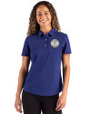 Milwaukee Brewers Cooperstown Cutter & Buck Advantage Refresh Epic Confidence Recycled Womens Tri-Blend Pique Polo Tour Blue Front Thumbnail Image