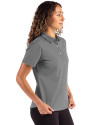 New York Mets Mono Cutter & Buck Advantage Refresh Epic Confidence Recycled Womens Tri-Blend Pique Polo Elemental Grey Side Thumbnail Image