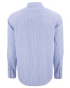 Boise State Broncos Cutter & Buck Skyline Epic Confidence Recycled Pinstripe Mens Long Sleeve Dress Shirt Tour Blue/White Mannequin Back Thumbnail Image