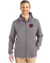 Arkansas State Red Wolves Cutter & Buck Roam Epic Versatility Recycled Mens Full Zip Hooded Jacket Elemental Grey Front Thumbnail Image