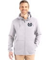 Utah State Aggies Cutter & Buck Roam Epic Versatility Recycled Mens Full Zip Hooded Jacket Solitare Front Thumbnail Image