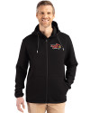 Illinois State Redbirds Cutter & Buck Roam Epic Versatility Recycled Mens Full Zip Hooded Jacket Black Front Thumbnail Image