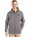UCF Knights Cutter & Buck Roam Epic Versatility Recycled Mens Full Zip Hooded Jacket Elemental Grey Front Thumbnail Image