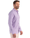 East Carolina (ECU) Pirates College Vault Cutter & Buck Skyline Epic Confidence Recycled Gingham Mens Long Sleeve Dress Shirt College Purple/White Side Thumbnail Image