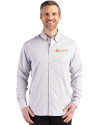 Tennessee Volunteers Alumni Cutter & Buck Skyline Epic Confidence Recycled Gingham Mens Long Sleeve Dress Shirt Concrete/White Front Thumbnail Image