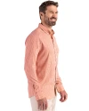 Texas Longhorns SEC Cutter & Buck Skyline Epic Confidence Recycled Gingham Mens Long Sleeve Dress Shirt Texas Orange/White Side Thumbnail Image
