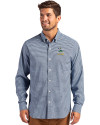 Notre Dame Fighting Irish Alumni - Cutter & Buck Skyline Epic Confidence Recycled Gingham Mens Long Sleeve Dress Shirt Pale Blue/Navy Blue Front Thumbnail Image