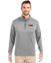View image 4: Arizona State Sun Devils Cutter & Buck Adapt Recycled Soft Knit Stretch  Mens Big & Tall Quarter Zip Pullover Polished Medium Gray Front