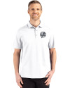 New York Yankees Mono Cutter & Buck Advantage Refresh Epic Confidence Recycled Mens Big & Tall Tri-Blend Pique Polo White Front Thumbnail Image