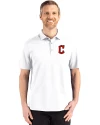 Cleveland Guardians - Cutter & Buck Advantage Refresh Epic Confidence Recycled Mens Big & Tall Tri-Blend Pique Polo White Front Thumbnail Image
