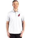 Cleveland Indians Cooperstown Cutter & Buck Advantage Refresh Epic Confidence Recycled Mens Big & Tall Tri-Blend Pique Polo White Front Thumbnail Image