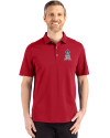 Los Angeles Angels Stars & Stripes Cutter & Buck Advantage Refresh Epic Confidence Recycled Mens Big & Tall Tri-Blend Pique Polo Cardinal Red Front Thumbnail Image