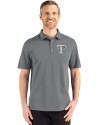 Texas Rangers Mono Cutter & Buck Advantage Refresh Epic Confidence Recycled Mens Big & Tall Tri-Blend Pique Polo Elemental Grey Front Thumbnail Image