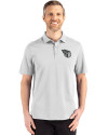 View image 4: Cleveland Guardians Monochromatic Cutter & Buck Advantage Refresh Recycled Cotton-Blend Pique Mens Big & Tall Polo CONCRETE Front