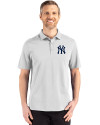 New York Yankees Cutter & Buck Advantage Refresh Epic Confidence Recycled Mens Big & Tall Tri-Blend Pique Polo CONCRETE Front Thumbnail Image
