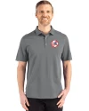 New York Yankees Cooperstown Cutter & Buck Advantage Refresh Epic Confidence Recycled Mens Big & Tall Tri-Blend Pique Polo Elemental Grey Front Thumbnail Image