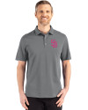 San Diego Padres City Connect Cutter & Buck Advantage Refresh Epic Confidence Recycled Mens Big & Tall Tri-Blend Pique Polo Elemental Grey Front Thumbnail Image