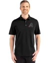 Arizona Diamondbacks Cooperstown Cutter & Buck Advantage Refresh Epic Confidence Recycled Mens Big & Tall Tri-Blend Pique Polo Black Front Thumbnail Image