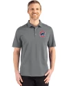Chicago Cubs Cutter & Buck Advantage Refresh Epic Confidence Recycled Mens Big & Tall Tri-Blend Pique Polo Elemental Grey Front Thumbnail Image