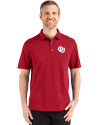 Oklahoma Sooners Vintage Cutter & Buck Advantage Refresh Epic Confidence Recycled Mens Big & Tall Tri-Blend Pique Polo Cardinal Red Front Thumbnail Image
