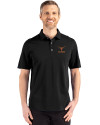 Texas Longhorns Alumni Cutter & Buck Advantage Refresh Epic Confidence Recycled Mens Big & Tall Tri-Blend Pique Polo Black Front Thumbnail Image