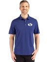 Brigham Young Cougars Cutter & Buck Advantage Refresh Epic Confidence Recycled Mens Big & Tall Tri-Blend Pique Polo Tour Blue Front Thumbnail Image