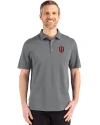 Indiana Hoosiers Cutter & Buck Advantage Refresh Epic Confidence Recycled Mens Big & Tall Tri-Blend Pique Polo Elemental Grey Front Thumbnail Image