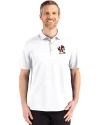 Louisville Cardinals College Vault Cutter & Buck Advantage Refresh Epic Confidence Recycled Mens Big & Tall Tri-Blend Pique Polo White Front Thumbnail Image