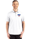 SMU Mustangs Cutter & Buck Advantage Refresh Epic Confidence Recycled Mens Big & Tall Tri-Blend Pique Polo White Front Thumbnail Image