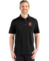 NC State Wolfpack Cutter & Buck Advantage Refresh Epic Confidence Recycled Mens Big & Tall Tri-Blend Pique Polo Black Front Thumbnail Image