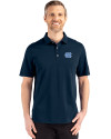 North Carolina Tar Heels Cutter & Buck Advantage Refresh Epic Confidence Recycled Mens Big & Tall Tri-Blend Pique Polo Liberty Navy Front Thumbnail Image