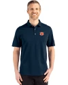 Auburn Tigers Cutter & Buck Advantage Refresh Epic Confidence Recycled Mens Big & Tall Tri-Blend Pique Polo Liberty Navy Front Thumbnail Image