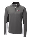 Kansas City Chiefs Cutter & Buck Traverse Colorblock Stretch Quarter Zip Mens Pullover Elemental Grey Mannequin Thumbnail Image
