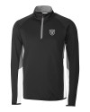 Las Vegas Raiders Cutter & Buck Traverse Colorblock Stretch Quarter Zip Mens Pullover Black Mannequin Thumbnail Image